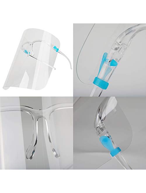 salipt Face Shields Set with 12 Replaceable Anti Fog Shields and 6 Reusable Glasses for Women and Man to Protect Eyes and Face