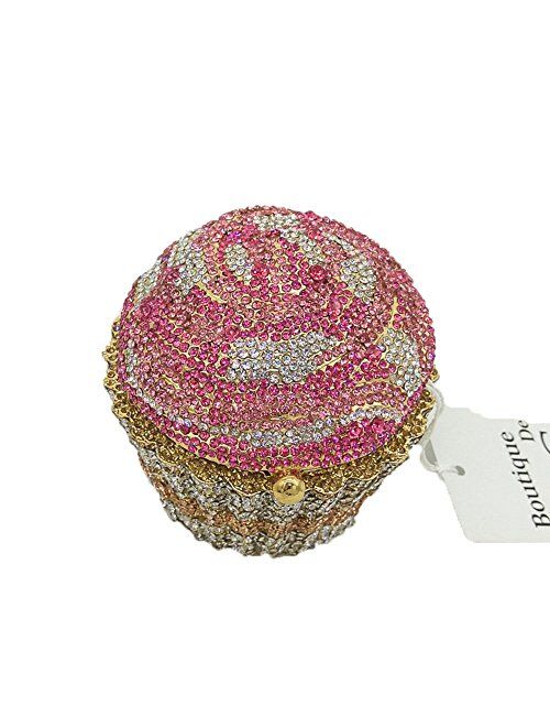 Boutique De FGG Cupcake Crystal Clutch Evening Clutches Bags Wedding Party Bridal Diamond Minaudiere Handbag Purse