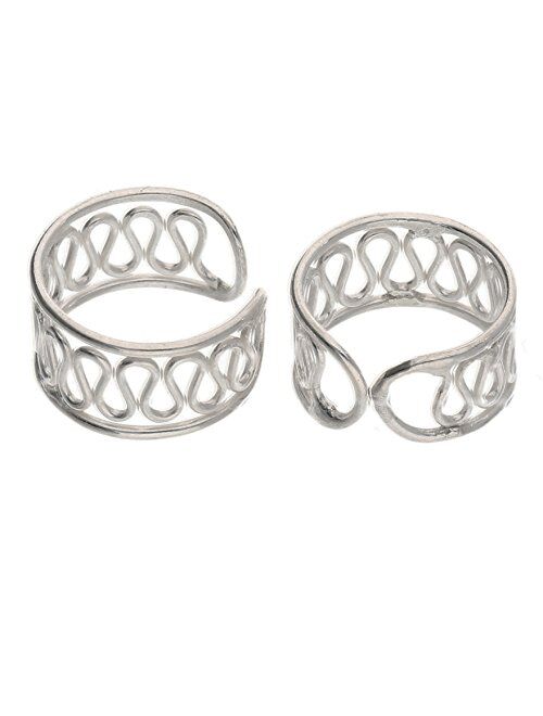 Sterling Silver Coiled Wirework Ear Cuff Pair Earrings