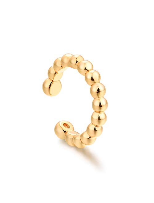 MYEARS Women Ear Cuff Earring Gold Non Pierced Ear Cartilage Clip on Wrap Hoop 14K Gold Filled Tiny Boho Beach Simple Minimalist Delicate Handmade Hypoallergenic Jewelry 