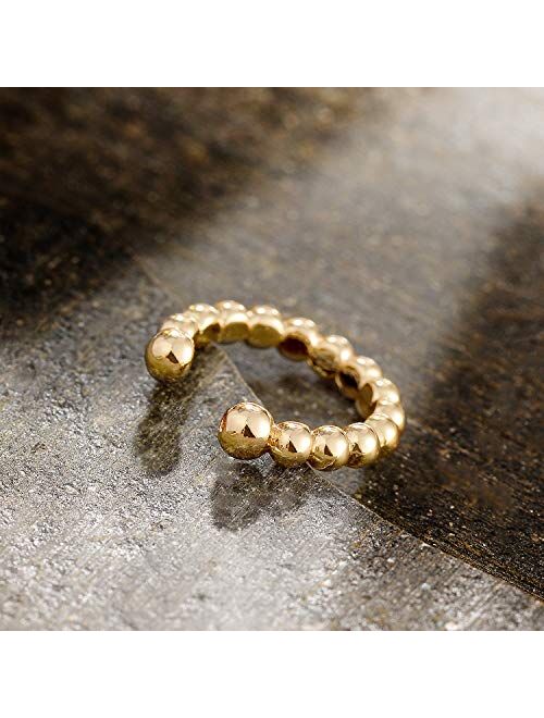 MYEARS Women Ear Cuff Earring Gold Non Pierced Ear Cartilage Clip on Wrap Hoop 14K Gold Filled Tiny Boho Beach Simple Minimalist Delicate Handmade Hypoallergenic Jewelry 