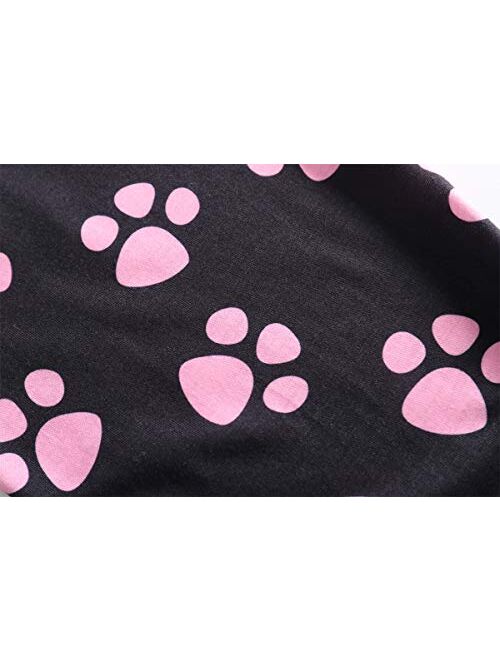 YIJIU Women's Cute Cartoon Cat Sleepwear Short Sleeve Top and Pants Pajama Set