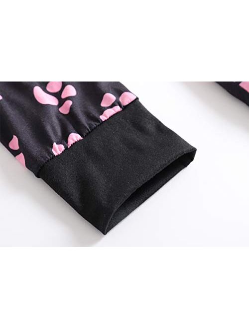 YIJIU Women's Cute Cartoon Cat Sleepwear Short Sleeve Top and Pants Pajama Set