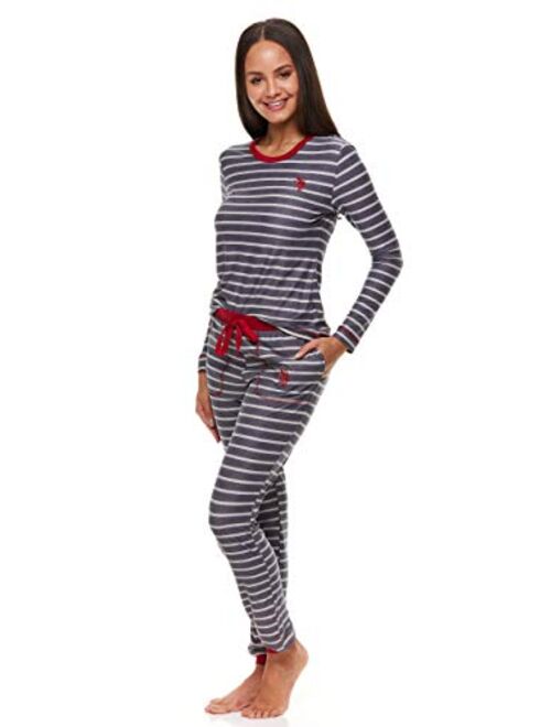 U.S. Polo Assn. Womens Pajamas Set with Pockets - Long Sleeve Shirt and Pajama Pants Loungewear Set