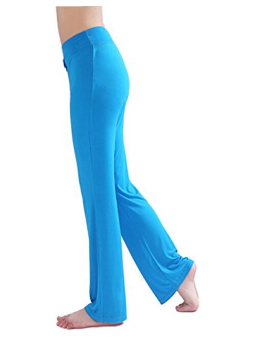 Hoerev Women's Soft Slimming Lounge Pants Yoga Pants Bell-Bottom Pants Flared Bottoms Pants