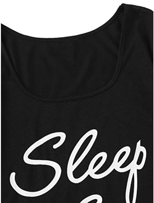 Floerns Women's Cute Graphic Print Sleepwear Tops and Shorts 2 Piece Pajama Sets