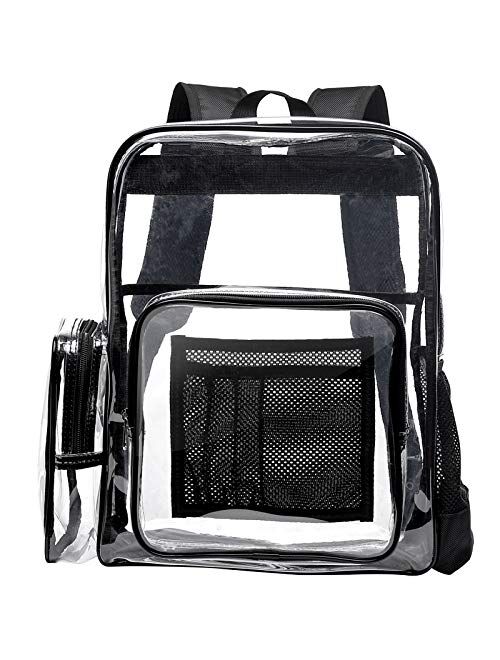 Clear Backpack, Packism Heavy Duty Clear Backpack Large Transparent Backpack Waterproof School Bookbag