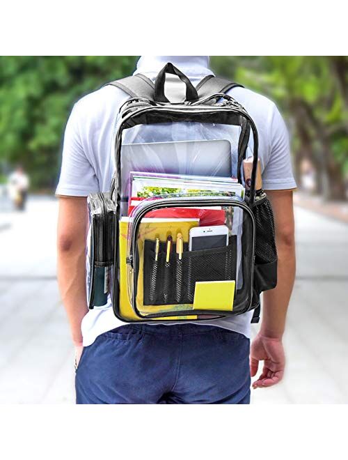 Clear Backpack, Packism Heavy Duty Clear Backpack Large Transparent Backpack Waterproof School Bookbag