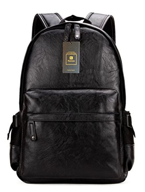 Kenox Vintage PU Leather Backpack School College Bookbag Laptop Computer Backpack