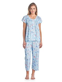 Casual Nights Women's Short Sleeve Capri Pajama Set