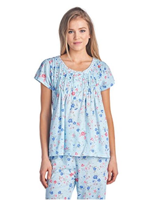 Casual Nights Women's Short Sleeve Capri Pajama Set