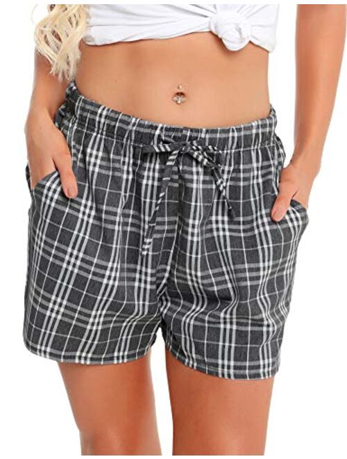 Vlazom Women's Pajama Bottoms Sleeping Shorts Soft Lounge Casual Pants for Yoga Gym Running