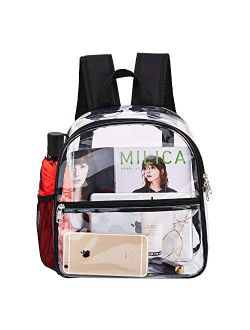 Clear Mini Backpack Stadium Approved, Cold-Resistant See Through Backpack, Water proof Transparent Backpack for Work, Security Travel, Concert & Sport Event