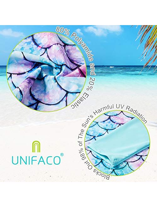 UNIFACO Toddler Girls Swimsuit Rashguard Set Summer Beach Breathable Tankini with UPF 50+ Sun Protection 2-8T