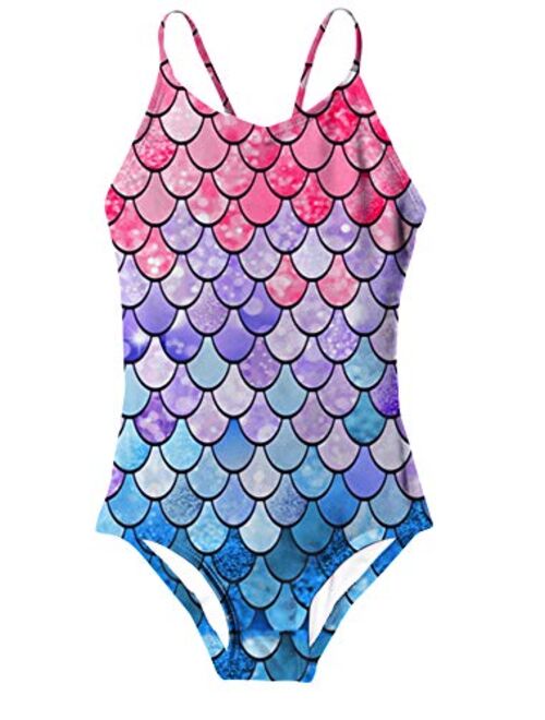 Buy AIDEAONE Girls Swimsuit 3-10 Years One Piece Bathing Suit Quick Dry ...