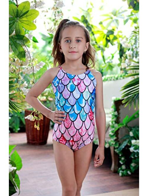 AIDEAONE Girls Swimsuits 3 Piece Bikini Swimwear Ruffle Bathing Suit with Adjustable Strap