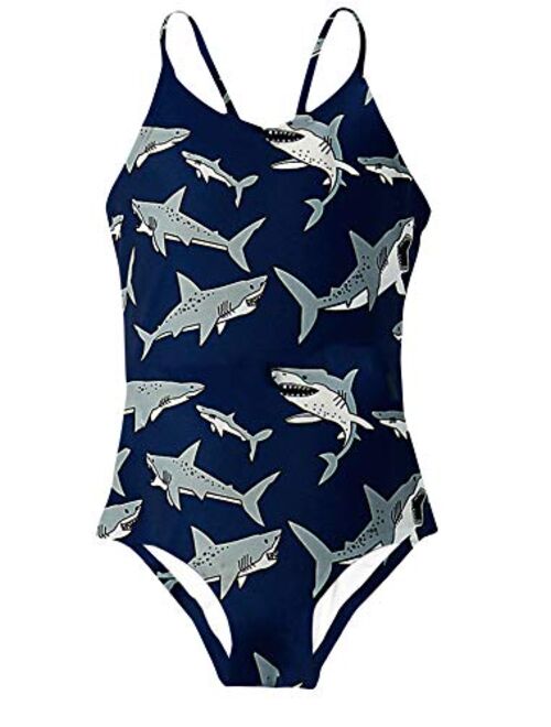 AIDEAONE Girls Swimsuit 3-10 Years One Piece Bathing Suit Quick Dry Beach Swimwear