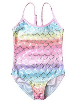 Jxstar Swimsuits for Girls Unicorn Bathing Suits Flutter Sleeve One Piece Clothes