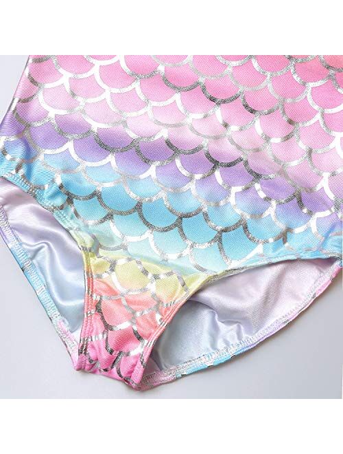 Jxstar Girls Unicorn Swimsuits One Piece Swimwear Bathing Suits Rash Guard UPF 50+