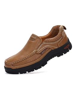 ALITIKAVIC Mens Slip On Casual Shoes Leather Comfortable Walking Loafers