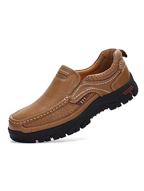 Buy ALITIKAVIC Mens Slip On Casual Shoes Leather Comfortable Walking ...
