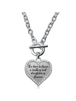 Mother and Daughter Bond Open Heart Toggle Necklace