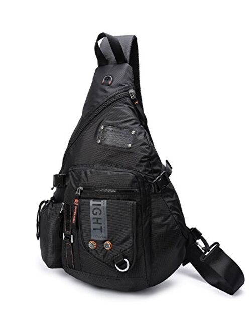 Yellow Patchwork Chest Sling Bag Crossbody Backpack Shoulder Casual Daypack Rucksack for Men Women Outdoor Cycling Hiking Travel 