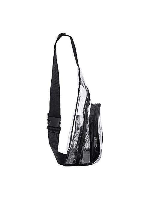 Clear PVC Sling Bag - Stadium Approved Clear Shoulder Crossbody Backpack