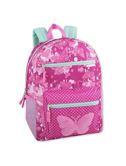 Girl's Backpack With Plush Applique And Multiple Pockets