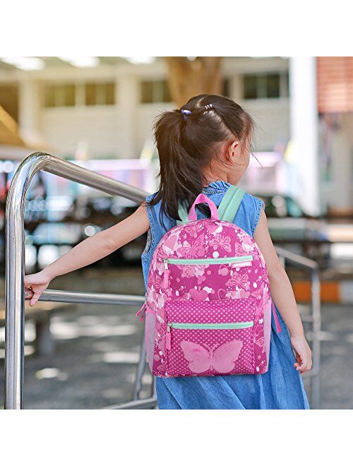 Girl's Backpack With Plush Applique And Multiple Pockets
