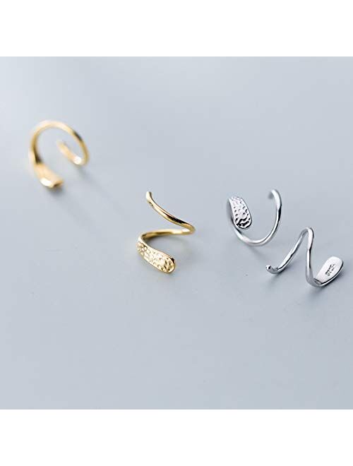 Fashion Minimalist Ear Cuff Climber Hoop Earrings Sterling Silver for Women Girls Cartilage Twist Crawler Wrap Huggie Earring Ear Piercing Hypoallergenic Sensitive Ears