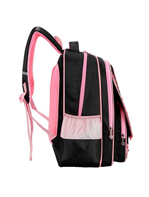 Cat Face Waterproof Girls Backpack Kids School Bookbag for Primary Students