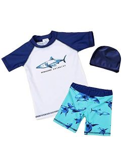 7-Mi ToddlerKids Boys Rashguard Swimsuit Bathing Suit Swimwear Sets -2T-6T