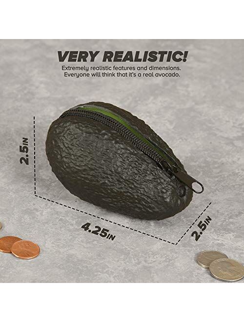 Avocado Coin Purse Pouch | Realistic Looking Avocado | Funny Novelty Gifts For Avocado Lover | Avocado Decor Decorations Accessories