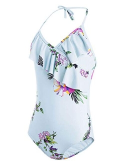 Girls Swimsuits - Bathing Suits for Girls 7-16 UPF50  One Piece Ruffle Swimwear