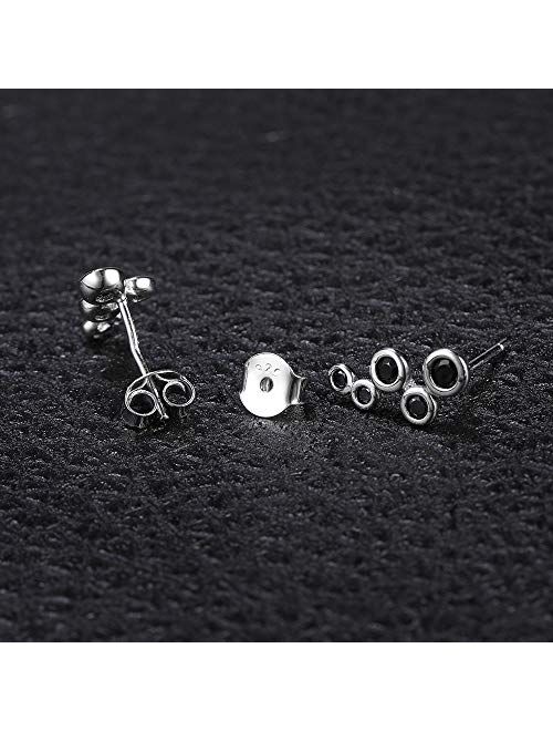 AoedeJ Bubble 925 Sterling Silver Cubic Zirconia Ear Climber Earrings Cartilage Crawler Stud Earrings