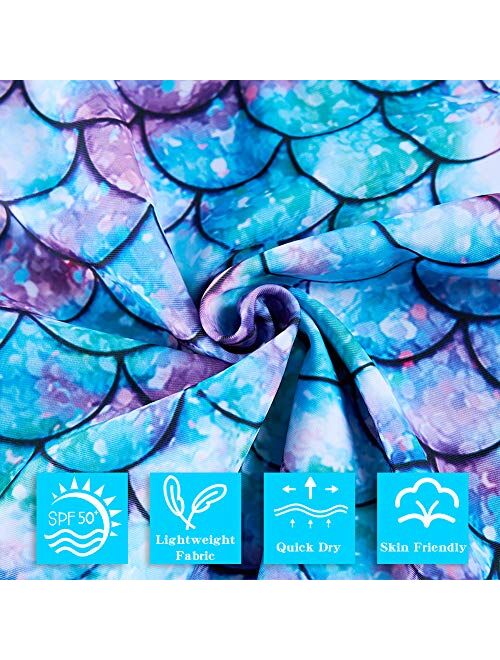 Lovekider Girls Two Piece Swimsuit Rash Guard Set Short Sleeve Bathing Suit Liner Swimwear with UPF 50+ Sun Protection 3-8T