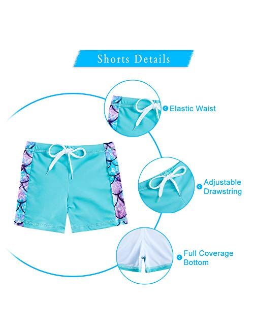 Lovekider Girls Two Piece Swimsuit Rash Guard Set Short Sleeve Bathing Suit Liner Swimwear with UPF 50+ Sun Protection 3-8T