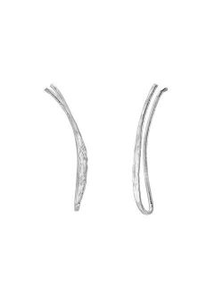 Ear Climber Crawler Cuff Earrings - 925 Sterling Silver with 18K Gold Plating