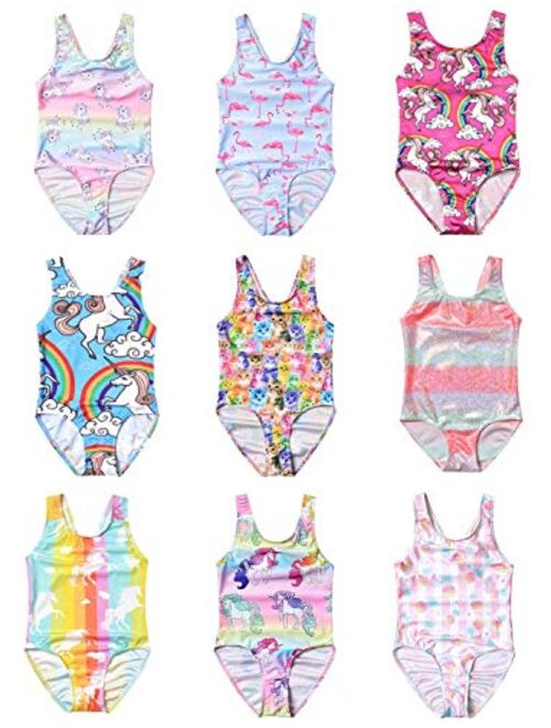 Jxstar Girls Bathing Suits Unicorn Mermaid Swimsuits One Piece Swimwear