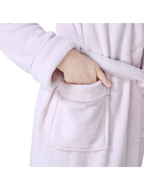 Richie House Women's Plush Soft Warm Bathrobe Robe Size S-XL