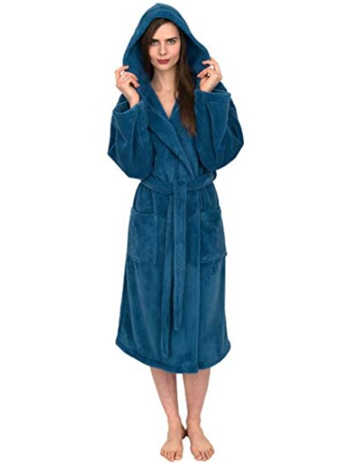 TowelSelections Women's Robe, Plush Fleece Hooded Spa Bathrobe, Made in Turkey