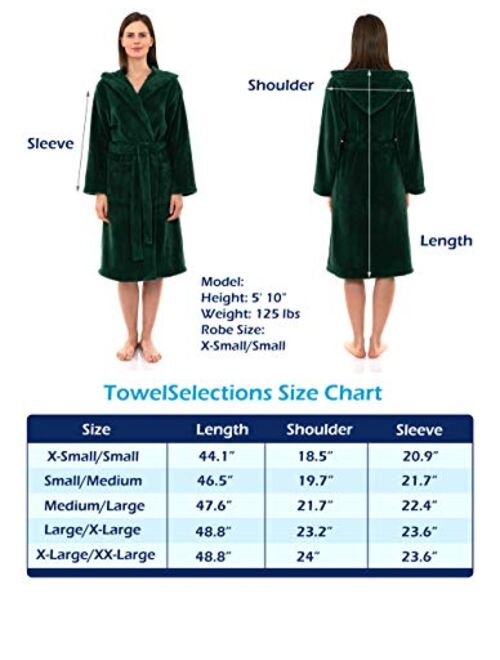 TowelSelections Women's Robe, Plush Fleece Hooded Spa Bathrobe, Made in Turkey
