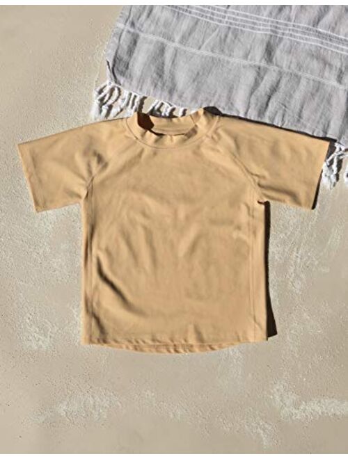 Leveret Short Sleeve Baby Boys Girls Rash Guard Sun Protected UPF + 50 Kids & Toddler Swim Shirt (12 Months-5 Toddler)