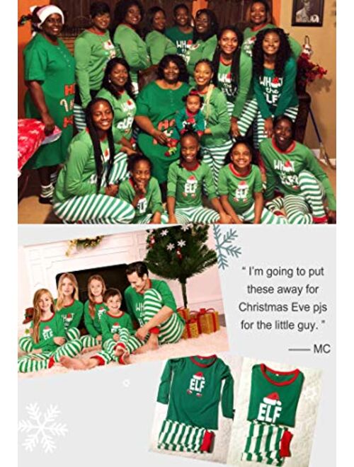 Rnxrbb Holiday Christmas Pajamas Family Matching Pjs Set Xmas Jammies for Couples Green