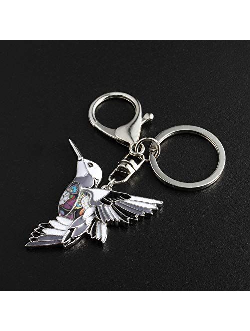 Luckeyui Unique Hummingbird Keychain Gifts for Women Girls Bird Charm Keyrings