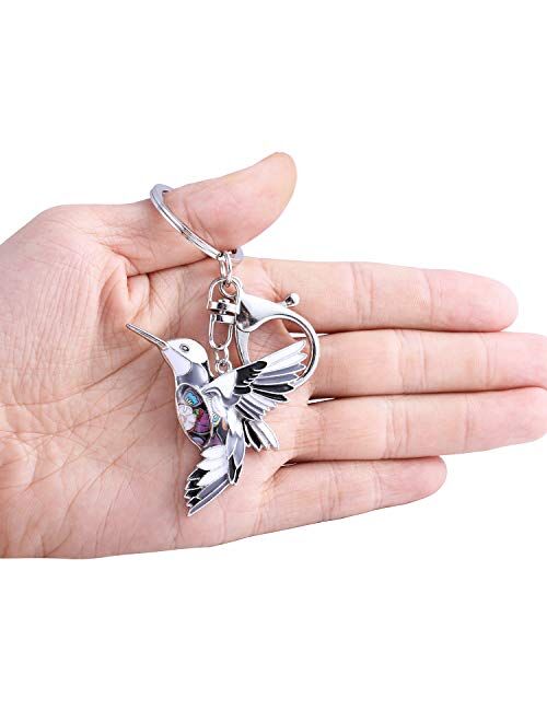 Luckeyui Unique Hummingbird Keychain Gifts for Women Girls Bird Charm Keyrings