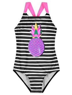 Girl's One Piece Swimsuit Bikini Swimwear Kids Monokini UPF 50
