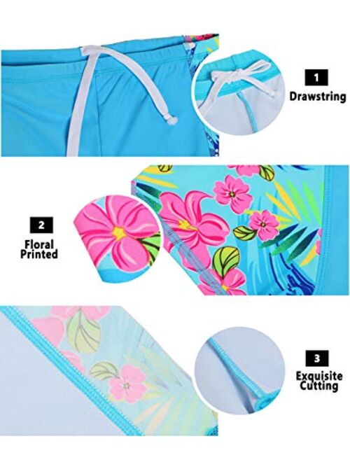 iDrawl Kids Two Piece Swimsuits Set Short Sleeves Swimwear for Baby Girls Boys Bathing Suit Rash Guard Sets UPF 50+