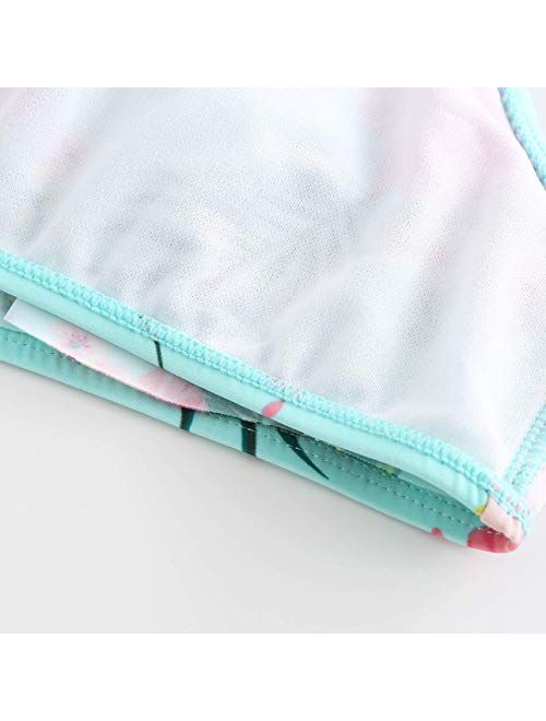 Girls Two Piece Swimsuits Bikini Set Rainbow Strips Swimwear Summer Beach Bathing Suit